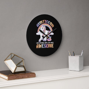 Reloj Redondo Grande tía unicornio como una tía normal solo que más imp