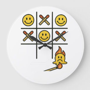 Reloj Redondo Grande Tic Tac Toe