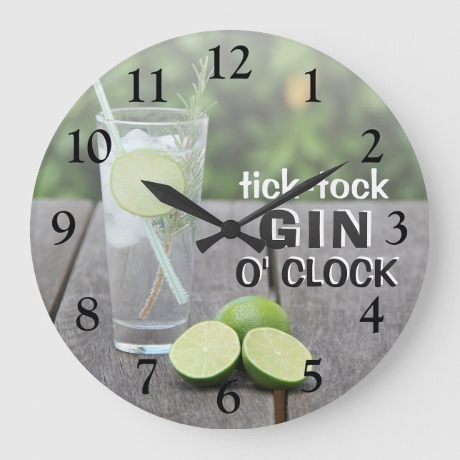 Reloj Redondo Grande Tick Tock | Gin O' Clock (Anverso)