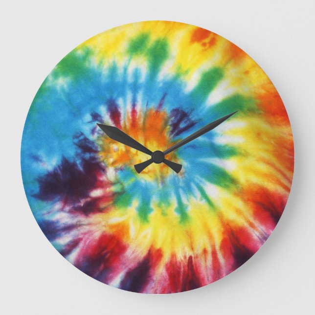RELOJ REDONDO GRANDE TIE DYE RAINBOW (Anverso)