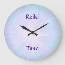 Reloj Redondo Grande Tiempo azul claro de Reiki
