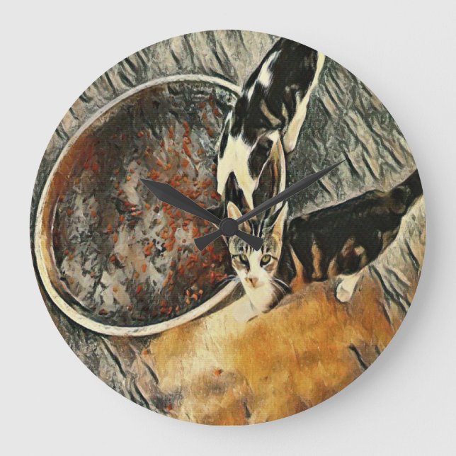 Reloj Redondo Grande ¡Tiempo de alimentación! (Anverso)