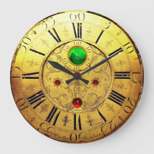 Reloj Redondo Grande Tiempo de Antigüedad, Chispas, Gemas de rubí, Amar