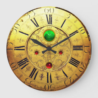 Reloj Redondo Grande Tiempo de Antigüedad, Chispas, Gemas de rubí, Amar
