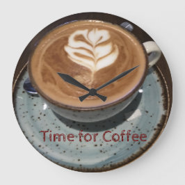 Reloj Redondo Grande "Tiempo de café" Café Froth Mug y Saucer