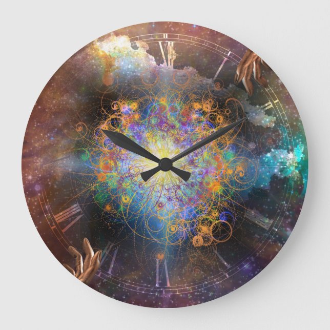 Reloj Redondo Grande Tiempo de espacio atómico (Anverso)