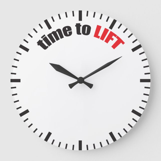 Reloj Redondo Grande Tiempo De Levantamiento - Motivación Del Gimnasio (Anverso)