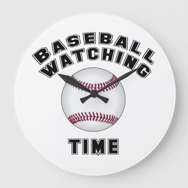 Reloj Redondo Grande Tiempo de observación del béisbol (Anverso)