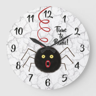 Reloj Redondo Grande ¡Tiempo de Pánico! – Araña Divertida y Aterradora