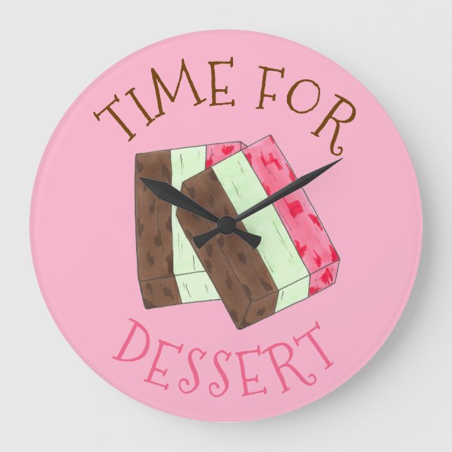 Reloj Redondo Grande Tiempo de postre comida italiana Spumoni Helado (Anverso)
