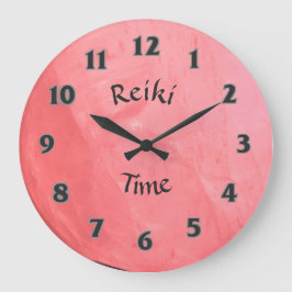 Reloj Redondo Grande Tiempo de Reiki Rosa Rosa Rosa Quartz