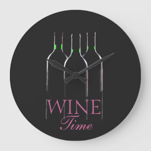Reloj Redondo Grande Tiempo del Botella-Vino del vino
