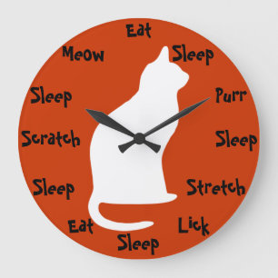 Reloj Redondo Grande Tiempo del gato