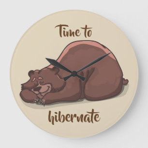 Reloj Redondo Grande Tiempo del oso el dormir para hibernate