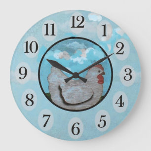 Reloj Redondo Grande Tiempo del pollo/reloj de pared