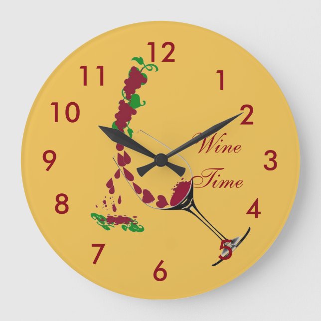Reloj Redondo Grande Tiempo del vino de Clock~ (Anverso)
