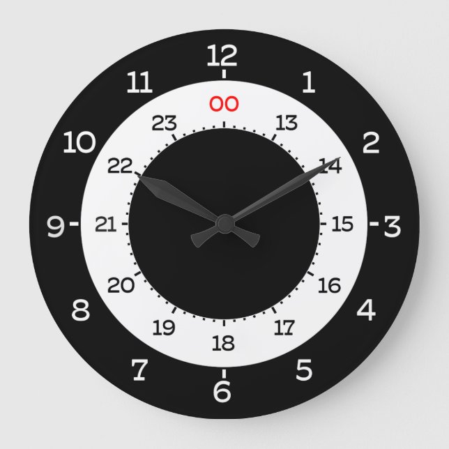 RELOJ REDONDO GRANDE TIEMPO MILITAR - FORMATO DE 12 HORAS (Anverso)