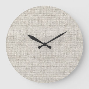 Reloj Redondo Grande Tiempo moderno neutro de tela fina