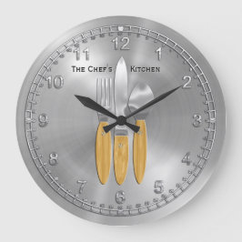 Reloj Redondo Grande Tiempo para el maestro chef en ti (personalizado)