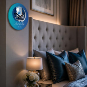 Reloj Redondo Grande Tiempo para mí Respira Azul
