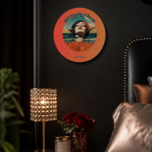 Reloj Redondo Grande Tiempo para mí, solo respira y sueña Retro Tiempo