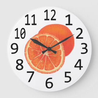 Reloj Redondo Grande Tiempo para Naranjas Naranjas de cerraduras de par