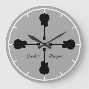 Reloj Redondo Grande tiempo para que el guitarrista toque guitarra