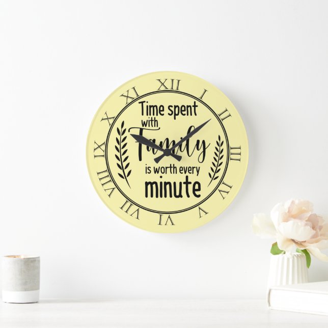 Reloj Redondo Grande Tiempo Pasado Con La Familia (Hogar)