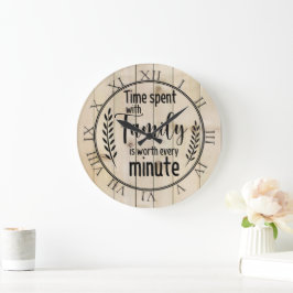 Reloj Redondo Grande Tiempo Pasado Con La Familia