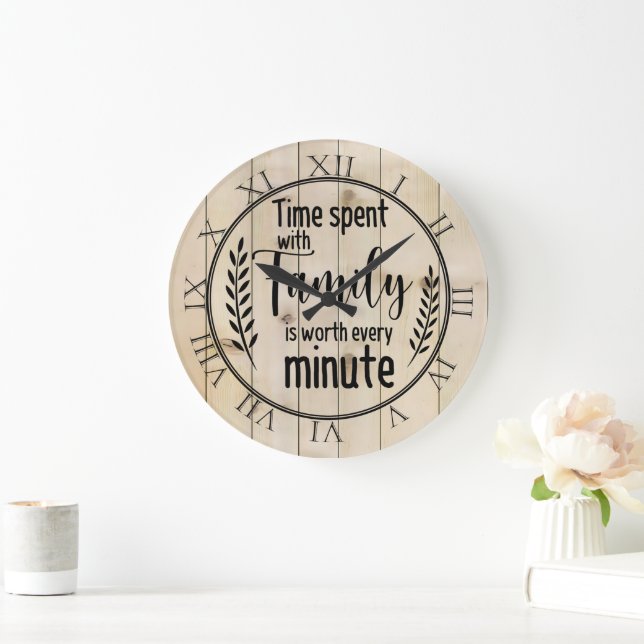 Reloj Redondo Grande Tiempo Pasado Con La Familia (Hogar)