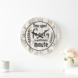 Reloj Redondo Grande Tiempo Pasado Con La Familia