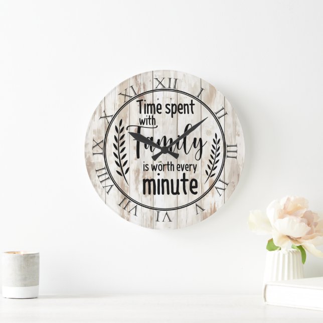 Reloj Redondo Grande Tiempo Pasado Con La Familia (Hogar)