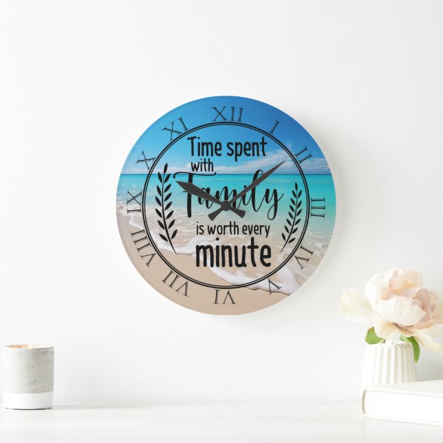 Reloj Redondo Grande Tiempo Pasado Con La Familia (Hogar)