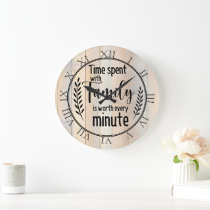 Reloj Redondo Grande Tiempo Pasado Con La Familia