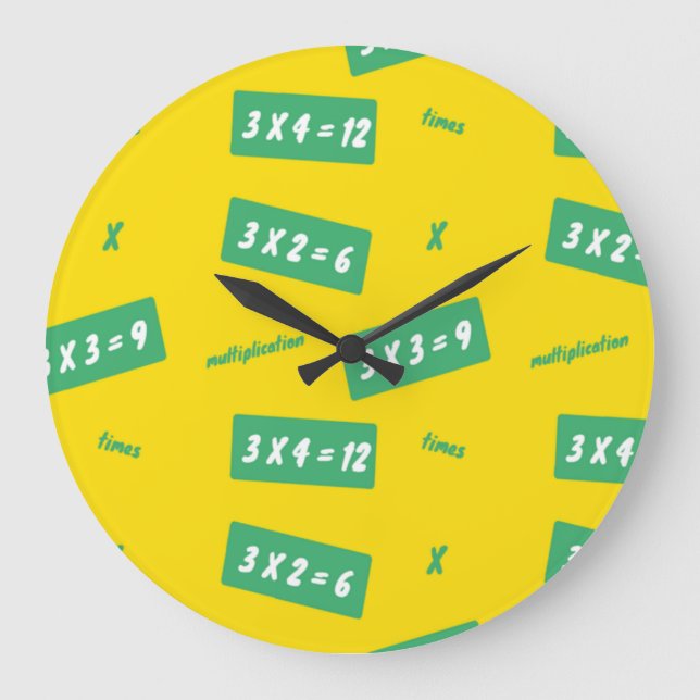 Reloj Redondo Grande Tiempos tres aprendizaje amarillo (Anverso)