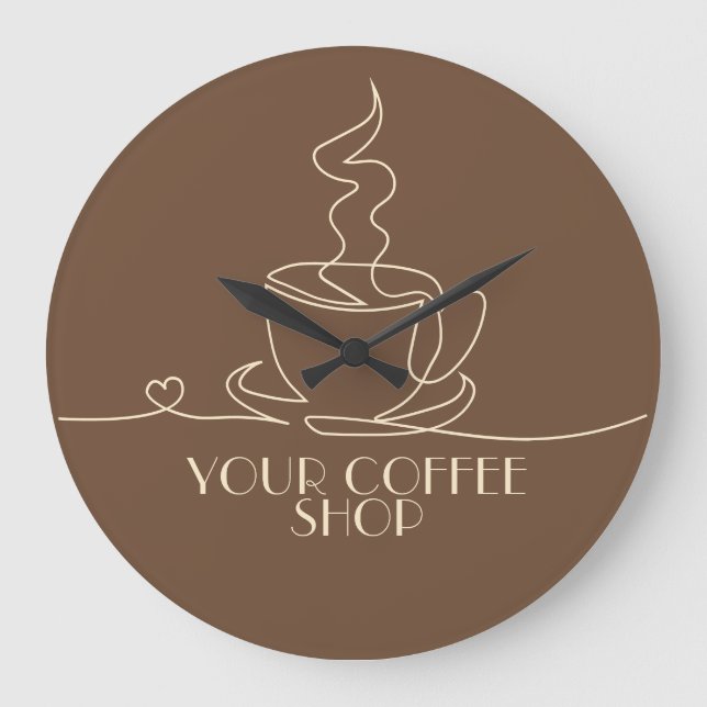 Reloj Redondo Grande Tienda de café (Anverso)