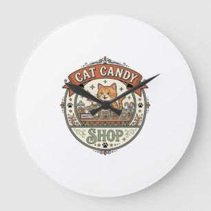 Reloj Redondo Grande Tienda de dulces para gatos Tienda de dulces para 