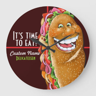 Reloj Redondo Grande Tienda. Sub.Deli.Personalized 2 del bocadillo