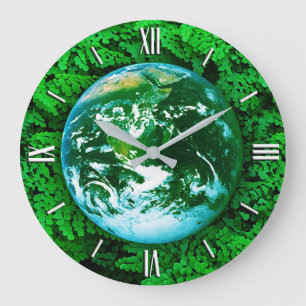 Reloj Redondo Grande Tierra verde - conciencia ecológica
