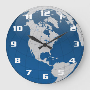 Reloj Redondo Grande Tierra y globo hermosos y únicos
