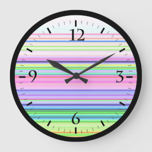 Reloj Redondo Grande Tierras de neón de colores cálidos