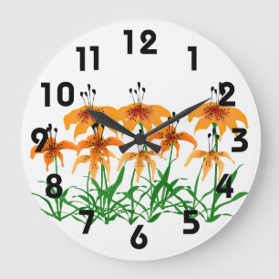 Reloj Redondo Grande Tiger Lily Clock