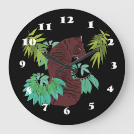 Reloj Redondo Grande Tigre de la jungla