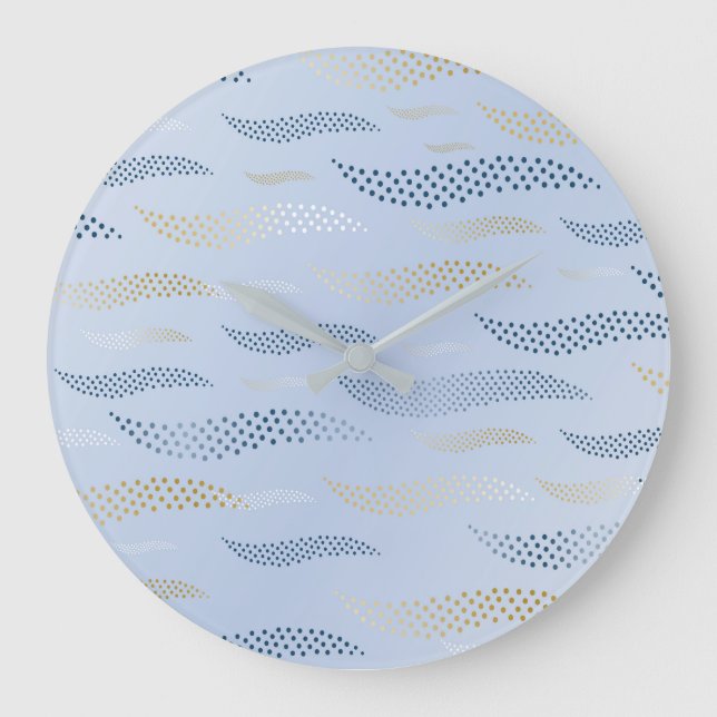 Reloj Redondo Grande Tigre de ondas (patrón estilizado) 4 (Anverso)