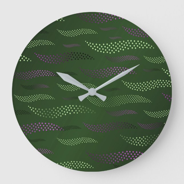 Reloj Redondo Grande Tigre de ondas (patrón estilizado) 5 (Anverso)