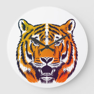 Reloj Redondo Grande tigre divertido reloj grande para una hermosa casa
