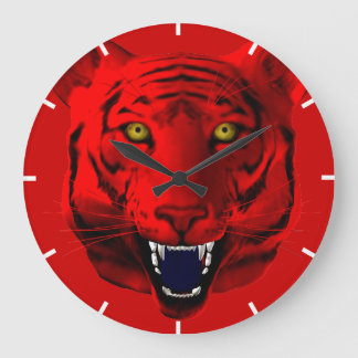 Reloj Redondo Grande Tigre Rojo