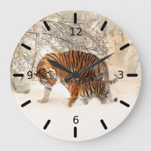 Reloj Redondo Grande Tigre Y Cubo