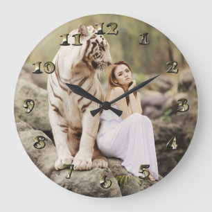 Reloj Redondo Grande Tigre y dama de Bengala