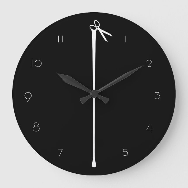 Reloj Redondo Grande Tijeras blancas calientes de MELTPOINT NEGRO (Anverso)